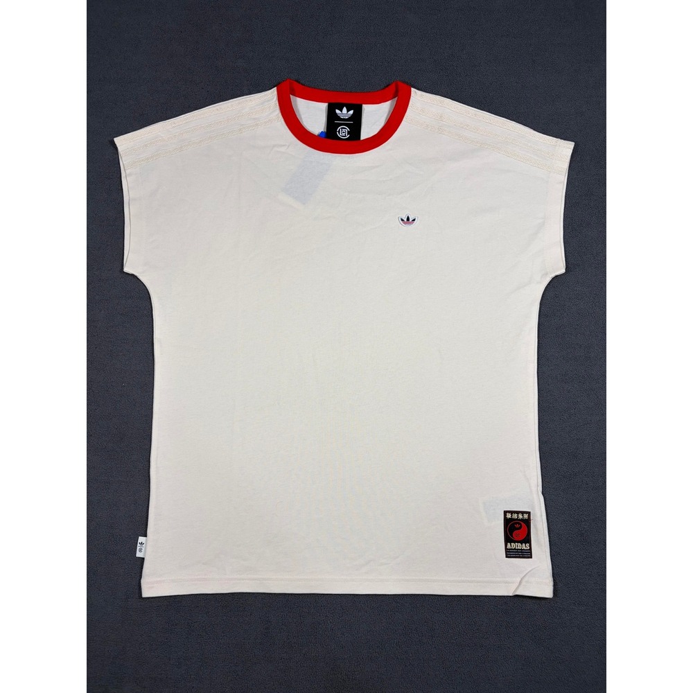 Adidas x Clot Chinese New Year Edison Chen Dolman Ringer Tee Off White Red Men M